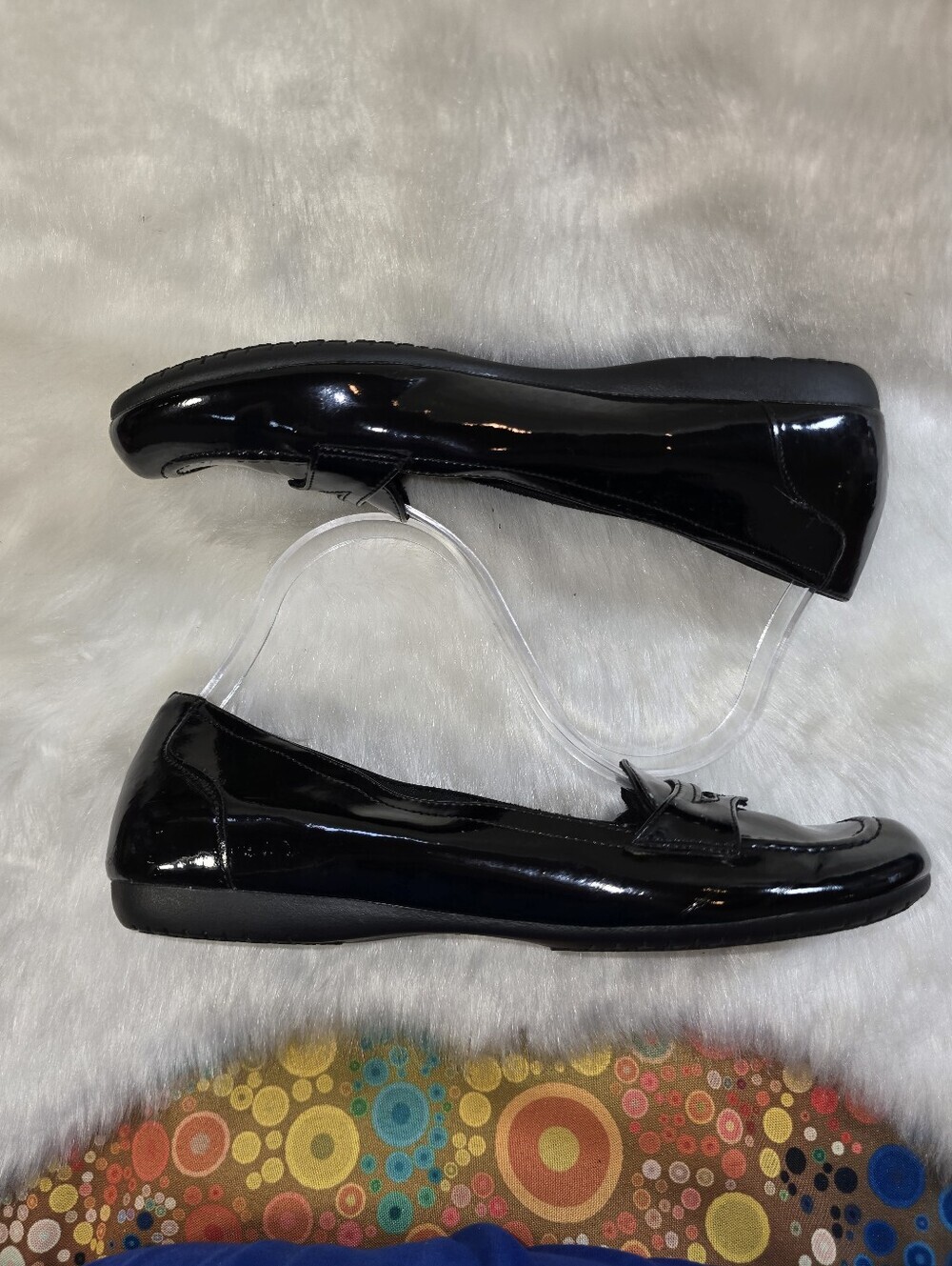 Predictions Safe-T-step Womens Black Patent Slip-on Loafers - Picture 6 of 10